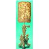 Image 1 : IVORY ELEVATING TABLE SCREEN - Intricately and elaborately carved with classical figures and cher...