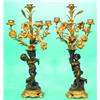 Image 1 : PAIR BRONZE FIGURAL CHERUB CANDELABRA - Patinated and gilt bronze, 4-light.  H-19", VG-EX.  Est....