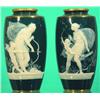 Image 1 : PAIR OF MINTON P-TE-SUR-P-TE VASES - Classical images of cupid and woman shooting arrows on front...
