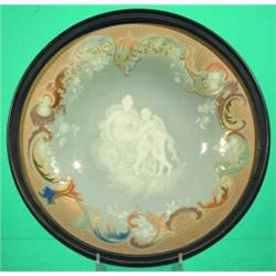 MEISSEN P-TE-SUR-P-TE SHALLOW BOWL - 5 Colors with gilt accents, central image of cupid and woman...