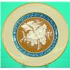 Image 1 : P-TE-SUR-P-TE PLATE - 4-Color porcelain with gilt accents, floral central image.  Dia.-8 1/2", VG...
