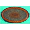 Image 1 : ADAMS STYLE DECORATED TRAY - Paint decorated wood and cane.  L-24", VG-EX.  Est. 200-400...