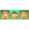 Image 1 : 3 WORCESTER BOWLS - 2 Square bowls:  (1) Badly repaired, (1) VG.  Dia.-8 1/4"; 1 Shell bowl:  Gil...