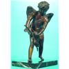 Image 1 : CHERUB BRONZE - Cherub with bow and quiver, possibly off larger grouping, not signed, original pa...