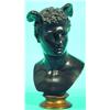 Image 1 : MERCURY BUST - Bronze, unsigned, mounted on bronze plinth, original patina.  H-10 1/2", G-VG.  Es...
