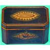 Image 1 : ENGLISH TEA CADDY - Shell inlay top and front, interior open.  L-7 1/2", VG.  Est. 150-250...
