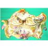 Image 1 : FAIENCE INKWELL - Painted ceramic with courting scenes, floral decorated; minor chips, no liners....