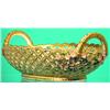 Image 1 : PORCELAIN RETICULATED CENTER BASKET - Gilt decorated basket-form with applied flowers at handles;...
