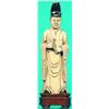 Image 1 : ORIENTAL IVORY FIGURE - Carved; repair to check in back, neck and head.  H-8", G.  Est. 50-100...