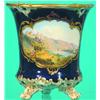 MEISSEN 3 FOOTED CUP - Painted porcelain, "Elisium Albrectsburg," scene on cobalt and gilt decora...
