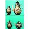 4 PIECES WORCESTER WARE - Transfer ware; finials have minor flaking, jar top damaged.  Coffee Pot...