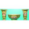 Image 1 : DERBY PORCELAIN WORKS GARNITURE SET - Painted porcelain, center bowl with 2 vases, vases marked,...