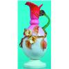Image 1 : LARGE CASED PITCHER WITH APPLIED FLOWERS - 1890-1900.  H-12", VG-EX.  Est. 100-200...