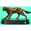 BRONZE BIRD DOG - Patinated bronze, mounted on oval wood base, unsigned; patination worn.  L-12",...