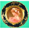 ROYAL VIENNA PORTRAIT PLATE - Painted porcelain, young woman with floral wreath in hair, "In der...