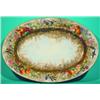 PAINTED PORCELAIN OVAL PLATTER - Fine quality painted border of birds, fruit, flowers and woodlan...