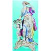 HOCHST OR VOLKSTEDT FIGURAL GROUP - Painted porcelain figure of Persephone and cherub with basket...