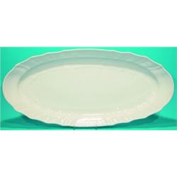 KPM FISH PLATTER - Embossed swirl and basket weave border. L-24 1/2", VG-EX.  Est. 50-100...