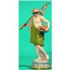 Image 1 : MEISSEN MAN WITH FISH FIGURE - Painted porcelain, embossed fish band on base; repair to pole with...