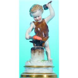 MEISSEN ALLEGORY OF LOVE -Painted porcelain, incised "114," stamped "52". H-7", EX.  Est. 125-225...