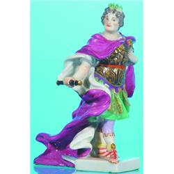 MEISSEN ROMAN SENATOR -Painted porcelain, incised 131-71, baton repair. H-4 1/4", G-VG.  Est. 50-...