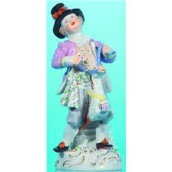 CHELSEA BOY ON STICK HORSE -Painted porcelain. H-6", VG-EX, Est. 75-125...