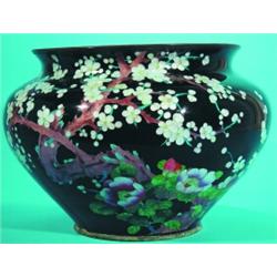 CLOISONNE PLANTER - Foil under enameling. H-10 1/2", Dia.-opening 11 1/2", Est. 150-250...