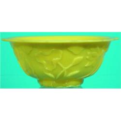 IMPERIAL YELLOW PEKING GLASS BOWL-Late 19th Century.  Dia. 6 1/2", VG-EX.  Est. 150-250...