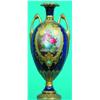 Image 1 : ROYAL CROWN DERBY VASE-Painted porcelain, finely painted floral central panel, richly Gilt paint...