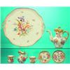 Image 1 : DRESDEN ASSEMBLED PARTIAL TEA SERVICE- Painted porcelain, different dates. No sugar-gold on tray...