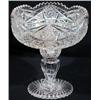Image 1 : PEDESTAL BRILLIANT CUT PUNCH BOWL -2 Pieces; minor edge roughness. H-11", G-VG. Est. 200-400...