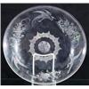 Image 1 : ENGRAVED CUT GLASS TRAY- Storks, butterflies, & foliate trumpet motif 1890-1910, minor scratches....