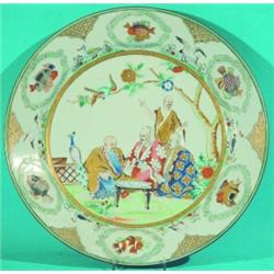 CHINESE EXPORT FAMILE ROSE CHARGER - Painted porcelain- Ch'ien Lung & his doctors, late 18th -ear...