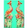 Image 1 : PAIR OF CHINESE PHOENIX BIRDS-Painted porcelain, late 19th Century; one comb repaired, interior s...