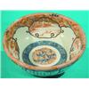 Image 1 : JAPANESE IMARI BOWL-Painted porcelain, 4 calligraphy outer panels, 4 scenic inner panels, 1st qua...