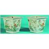 Image 1 : PAIR OF CHINESE FAMILLE ROSE PLANTERS - Painted porcelain, floral scenes, late 19th Century. H- 7...