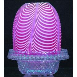 FAIRY LAMP, NAILSEA SHADE - Clarke base; minor interior rim flakes. H-5", G-VG.  Est. 75-125...