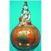 Image 1 : JAPANESE INCENSE - Painted porcelain with seated figure finial on ball form, late 19th Century....