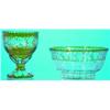 Image 1 : LOT 2 BOHEMIAN GLASS ITEMS-(1) Bohemian engraved amber compote. H-6 1/2", VG-EX. (1) Bohemian eng...