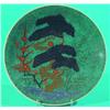 Image 1 : JAPANESE CLOISONNE ON PORCELAIN DISH-Last half 19th Century; 3 small edge chips.  Dia.-10", G, Es...
