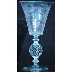 PAIRPOINT VASE -Engraved, bubble ball, 1930's.  H-11 1/2", VG.  Est. 100-200...