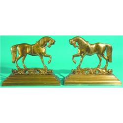 PAIR OF HORSE DOOR STOPS -English brass. L-12 1/2", VG-EX.  Est. 100-200...