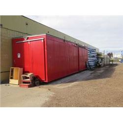 RED SKID MOUNTED STORAGE TRAILER