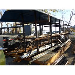 QUANTITY OF STEEL, FLAT BAR, ANGLE IRON ON ROLLING RACK (NOT INCLUDING RACK)