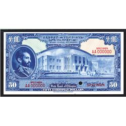 State Bank of Ethiopia, ND (1945) Color Trial Specimen.