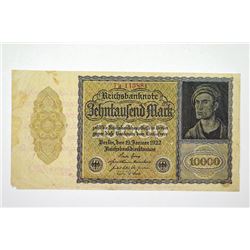 Nash Ad on back of Reichsbanknote of 1922 overprinted with ad.