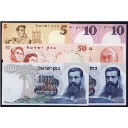 Bank of Israel, 1958 to 1968 Issues Lot of 7 notes.