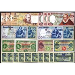 Mozambique and Portugal, Various Issues, Group of 24 Issued Banknotes