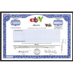 EBay Inc. 1998 Specimen IPO Stock.