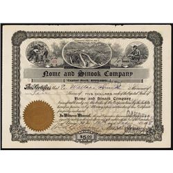 Nome and Sinook Co. Alaska Stock Certificate.